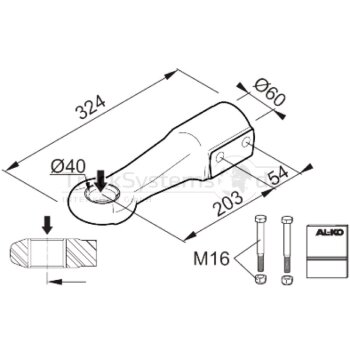 AL-KO DIN-Zugöse 351-VB Neue Ausführung  - 1224114