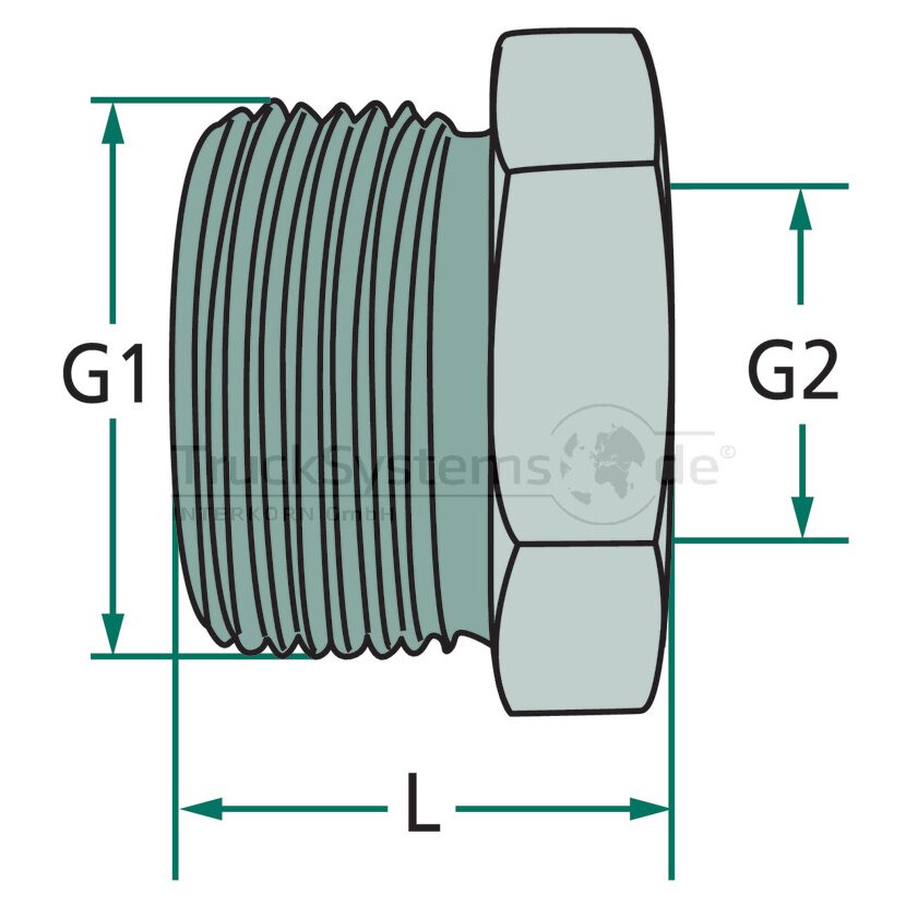 Verschraubung M 22x1 5 AG M 12x1 5 IG  - 208EB003 - 4044407032673