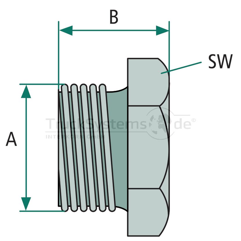 Verschlussschraube M22 x 1 5 ohne O-Ring  - 076.177-00A - 4044407020755 - 07617700A
