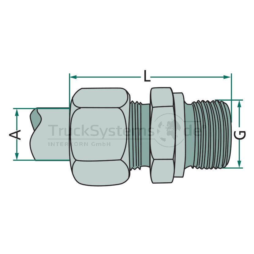 Verschraubung Steck M16x1 5 AG Rohr 8mm  - 222EB002 - 4044407031799