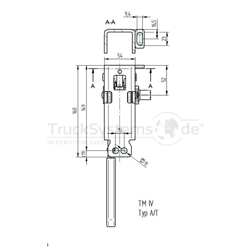 HESTERBERG Spannratsche 4 kant links Lochb.: A/T  - 6.141.270.99 - 614127099