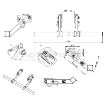 WAP Unterfahrschutz klappbar B1 WUF 180 K  - WUF 180 K B1...