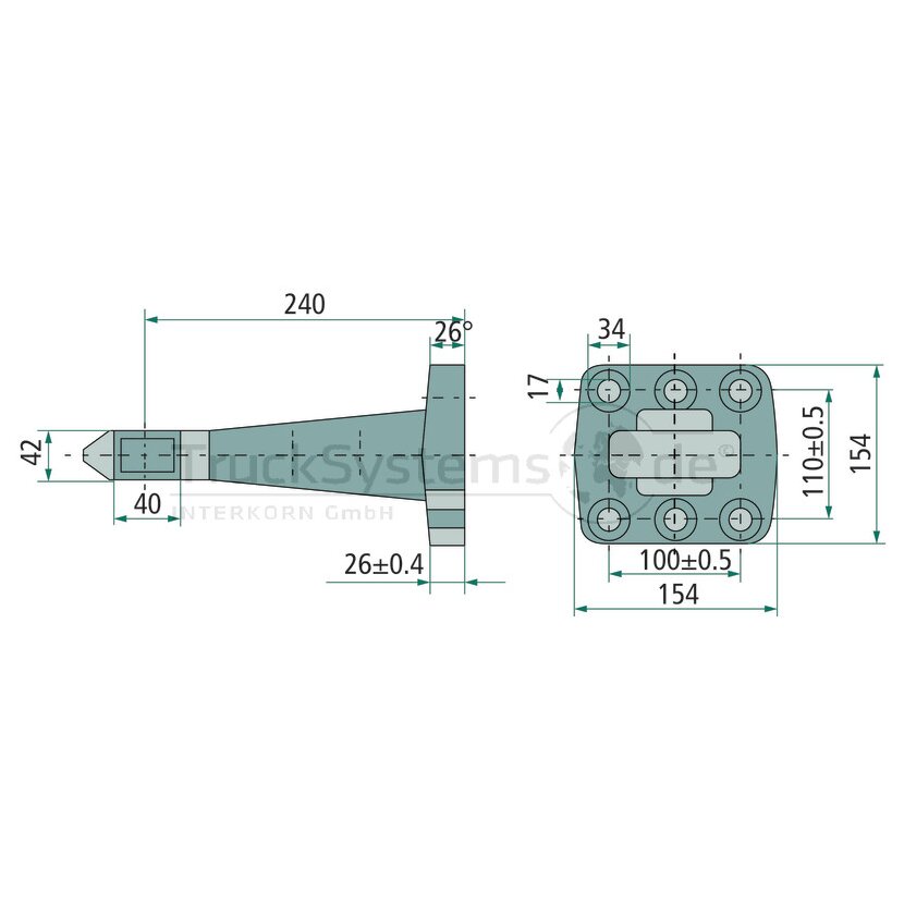 Scharmüller Zugöse mit Flansch 40mm 110x100 - 77700652240