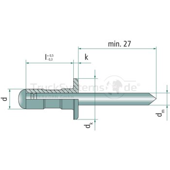 VVG Großkopf-Blindniete 4 8x16 9 VE500  -...