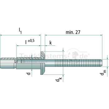 VVG Flachk.-Planschaftbr.-Blindniete 6 4x15  -...