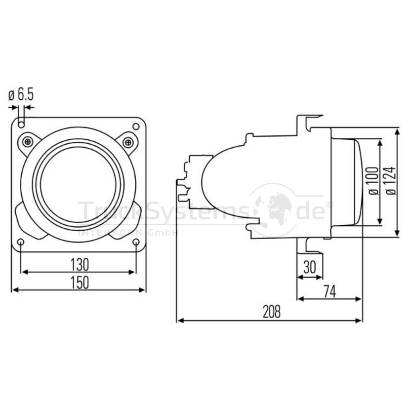 HELLA Scheinwerfer B: 150mm Durchmesser124mm - 1BL 007 834-047 - 1BL007834047
