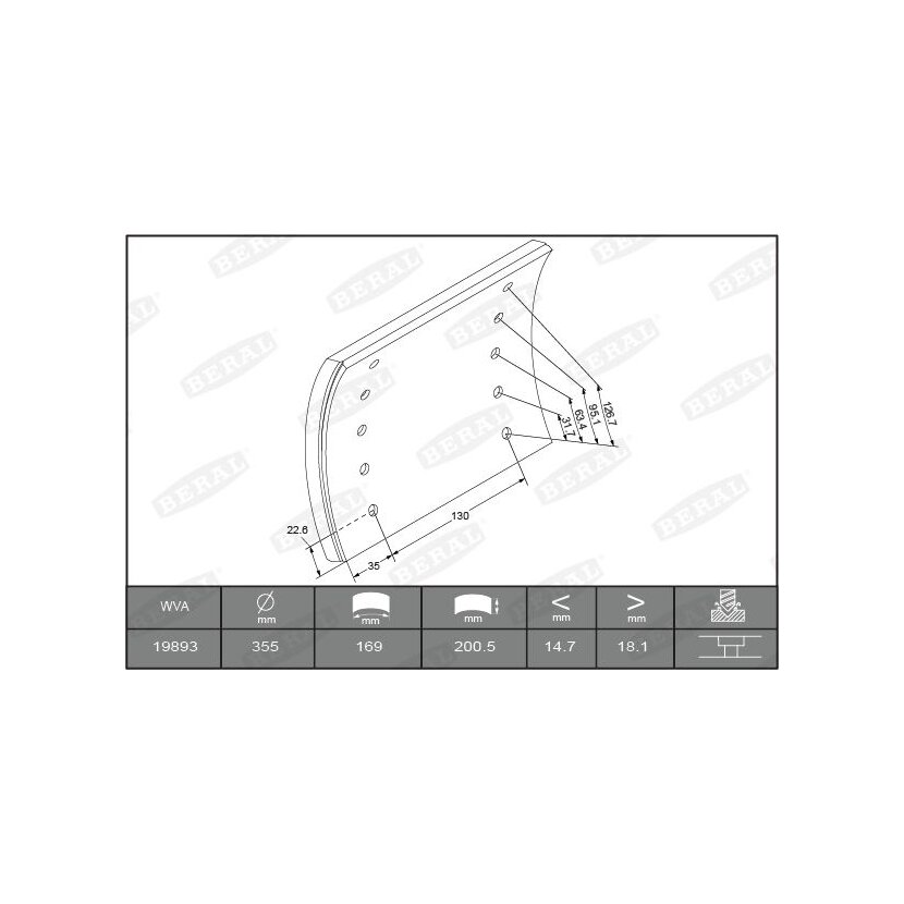 BERAL Bremsbelagsatz, Trommelbremse KBL19892.9-1541 - KBL1989291541