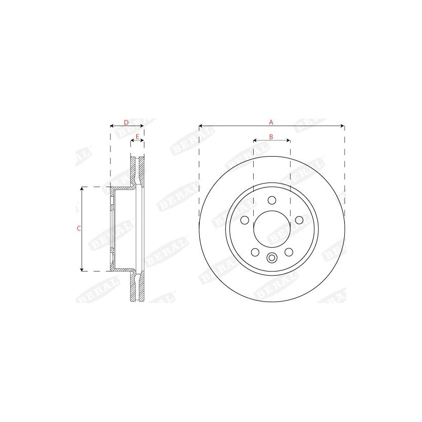 BERAL Bremsscheibe BCR382A für 2N0615301A