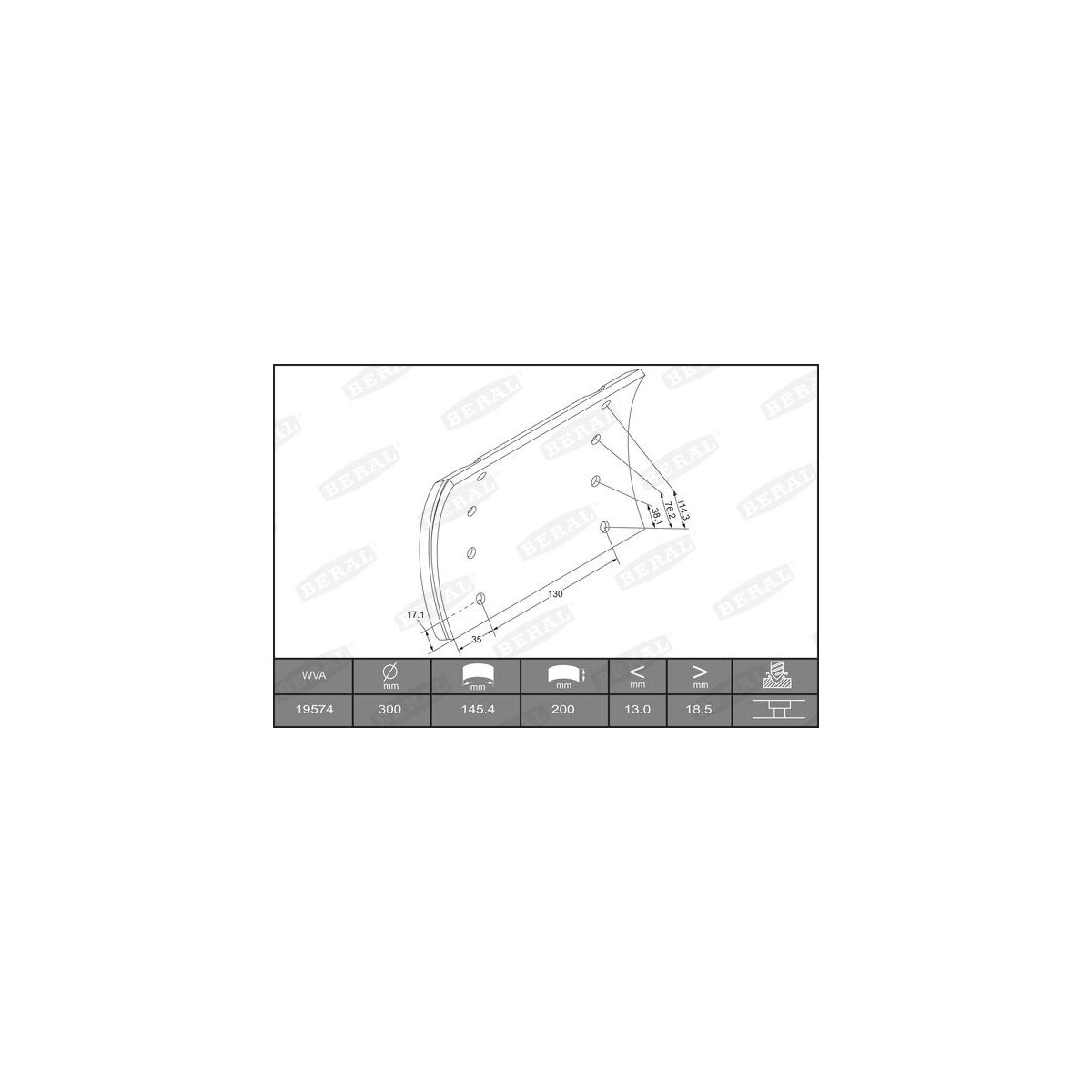 BERAL Bremsbelagsatz, Trommelbremse KBL19574.9-1517 - KBL1957491517 für 8241999686