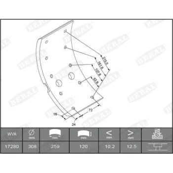 BERAL Bremsbelagsatz, Trommelbremse KBL17280.5-1561 -...