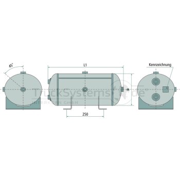 FRAUENTHAL Luftbehälter ø276x1108mm 60l Stahl...