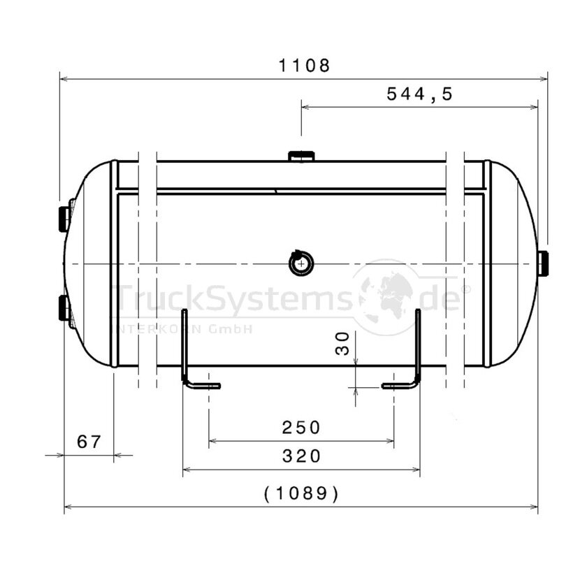FRAUENTHAL Luftbehälter ø276x1108mm 60l Stahl Kon  - 208312