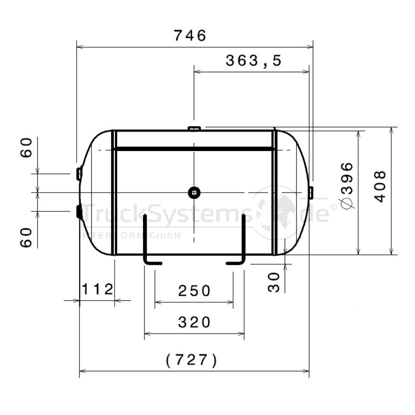 FRAUENTHAL Luftbehälter ø396x750mm 80l ALU Kon.  - 204083