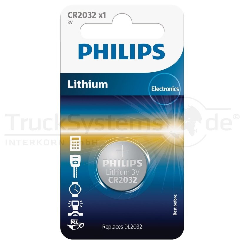 PHILIPS Knopfzelle CR2032/01B Blister VPE 1 - 82989460