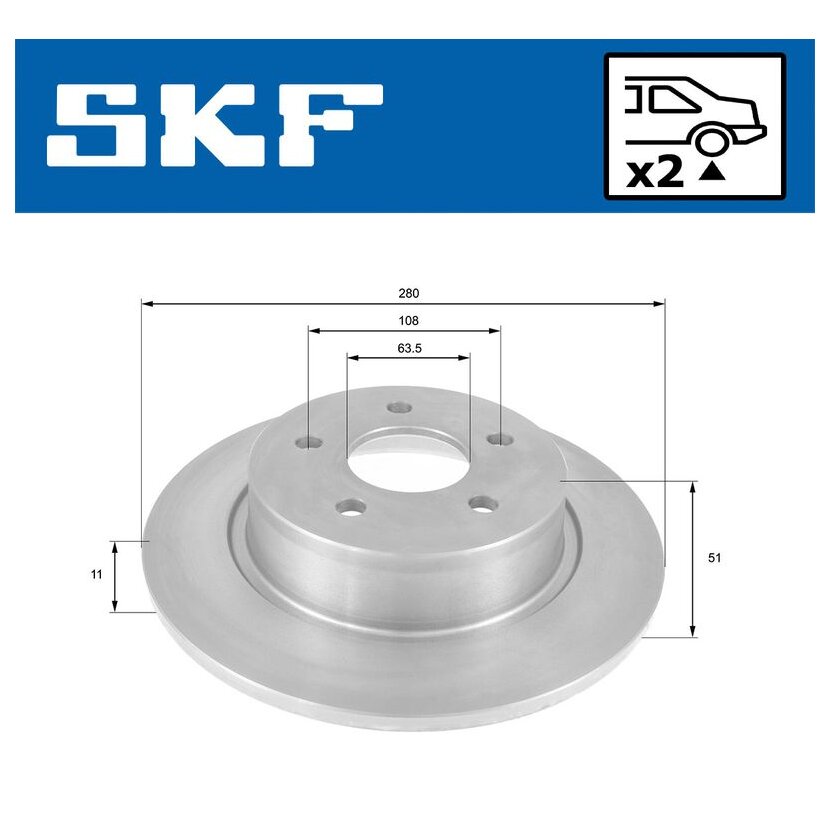 SKF Bremsscheibe VKBD 90121 S2 - VKBD90121S2 für 1683383