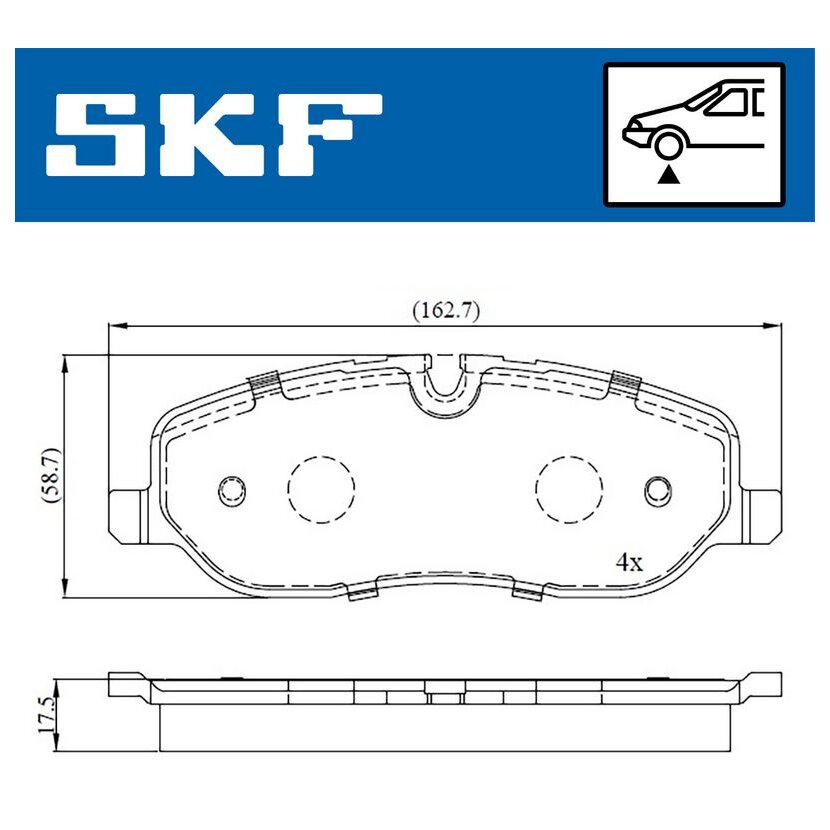 SKF Bremsbelagsatz, Scheibenbremse VKBP 80306 - VKBP80306 für 4H222D007DA