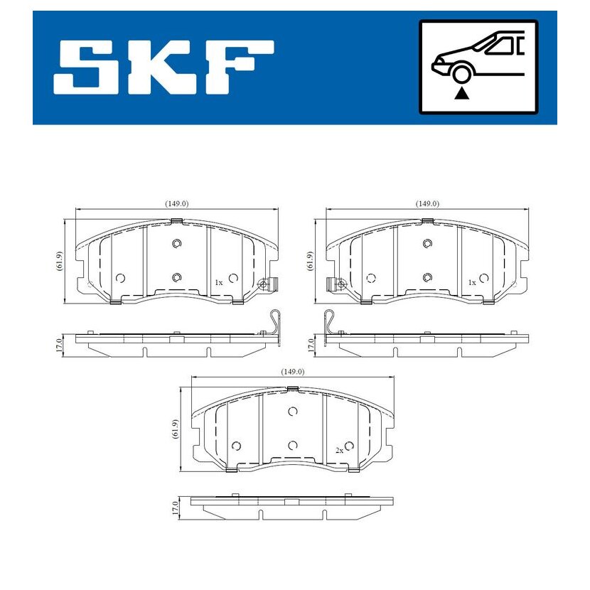 SKF Bremsbelagsatz, Scheibenbremse VKBP 80811 A - VKBP80811A für 48 10 774