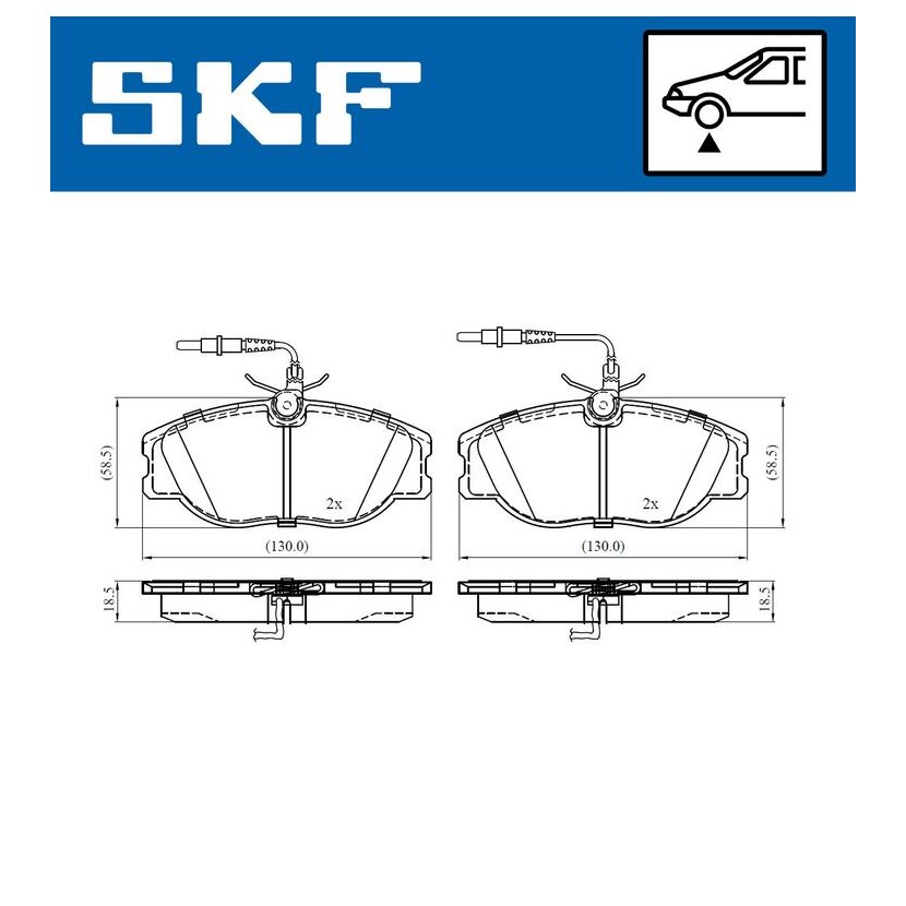 SKF Bremsbelagsatz, Scheibenbremse VKBP 80543 E - VKBP80543E für 1611458180