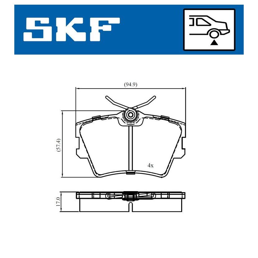 SKF Bremsbelagsatz, Scheibenbremse VKBP 90983 - VKBP90983 für 8660 004 505