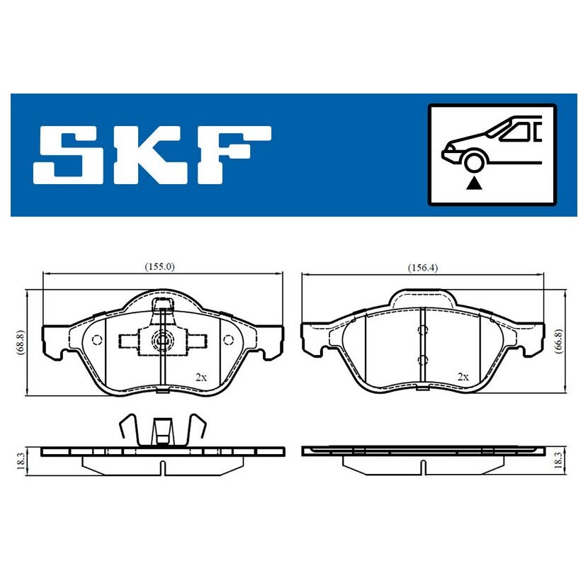 SKF Bremsbelagsatz, Scheibenbremse VKBP 80309 - VKBP80309 für 4106 000 12R