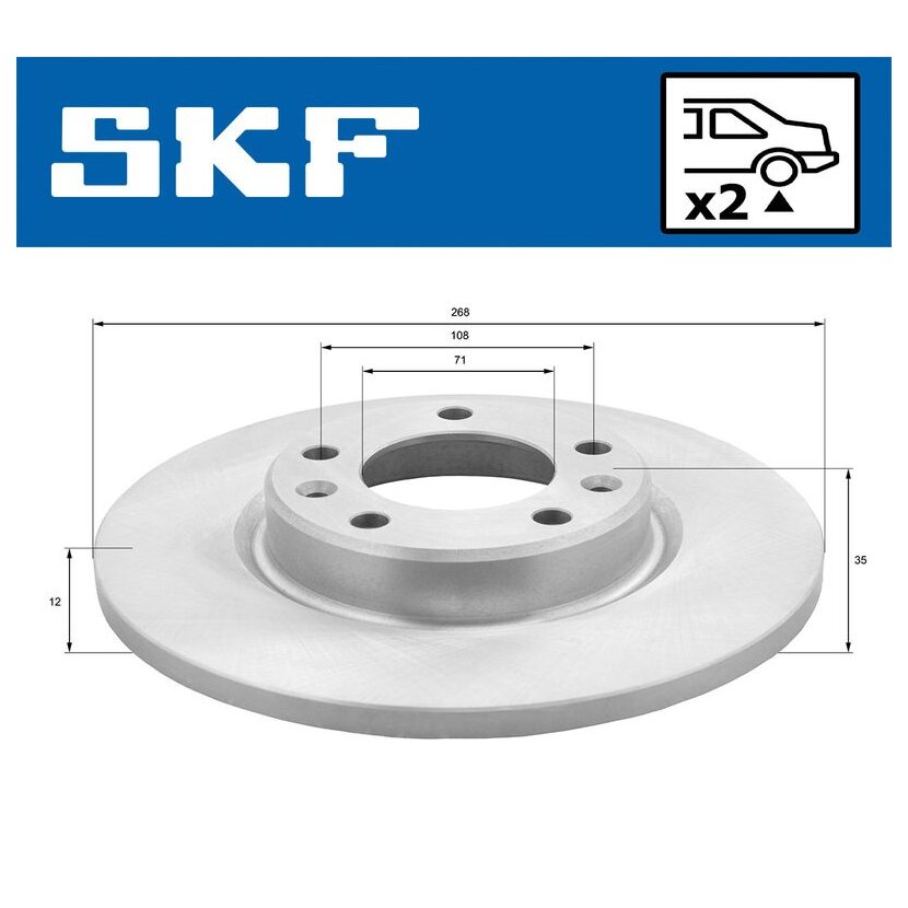 SKF Bremsscheibe VKBD 90087 S2 - VKBD90087S2 für 1609582880
