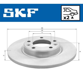 SKF Bremsscheibe VKBD 90087 S2 - VKBD90087S2 für...
