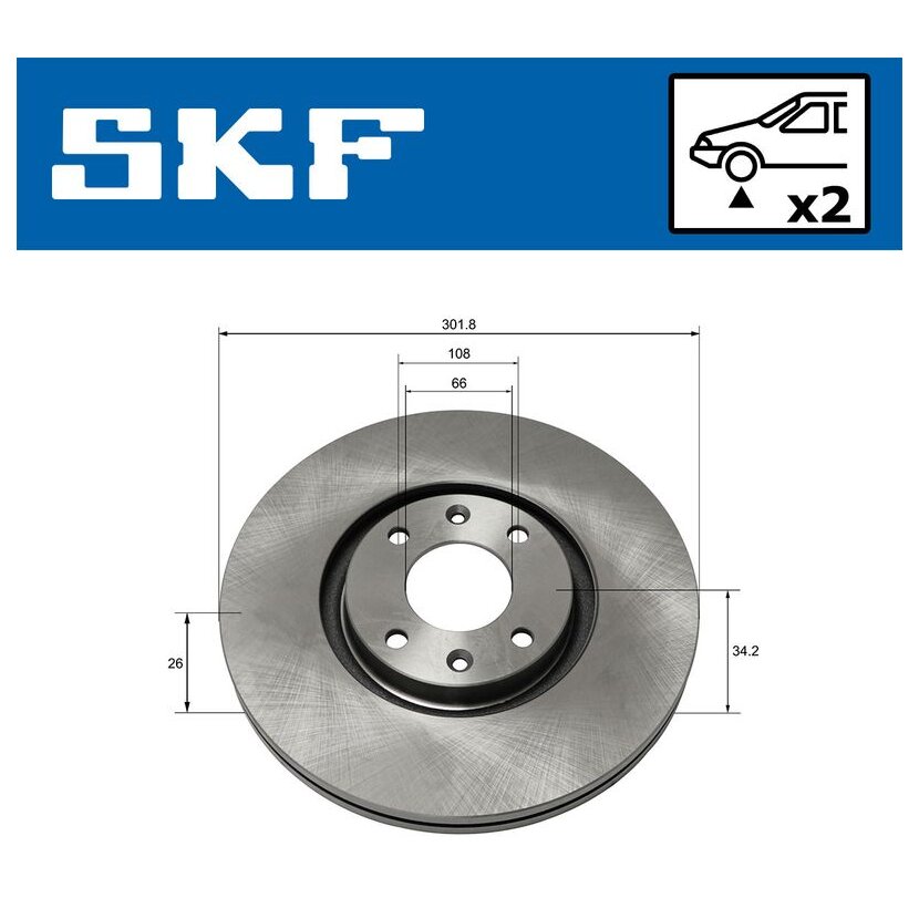 SKF Bremsscheibe VKBD 80135 V2 - VKBD80135V2 für 1606308280