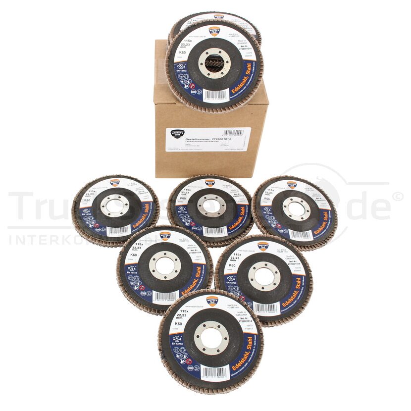 Fächerschleifscheibe Durchmesser115mm K60 VPE 10  - 210351 - 624243000