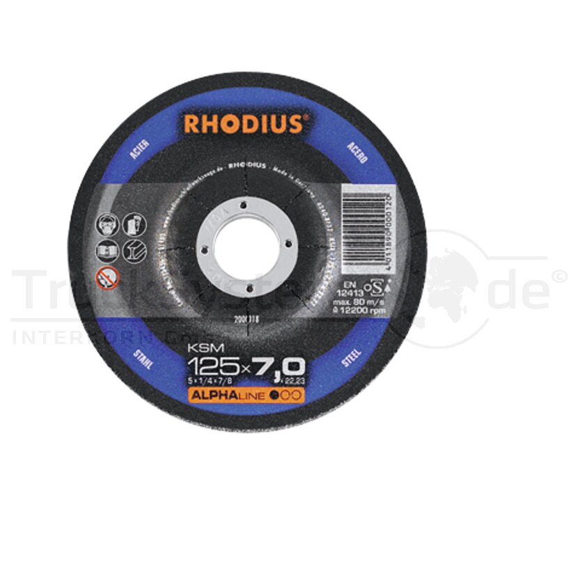 RHODIUS Schruppscheibe STAHL 125x7x22 23 mm - 200213