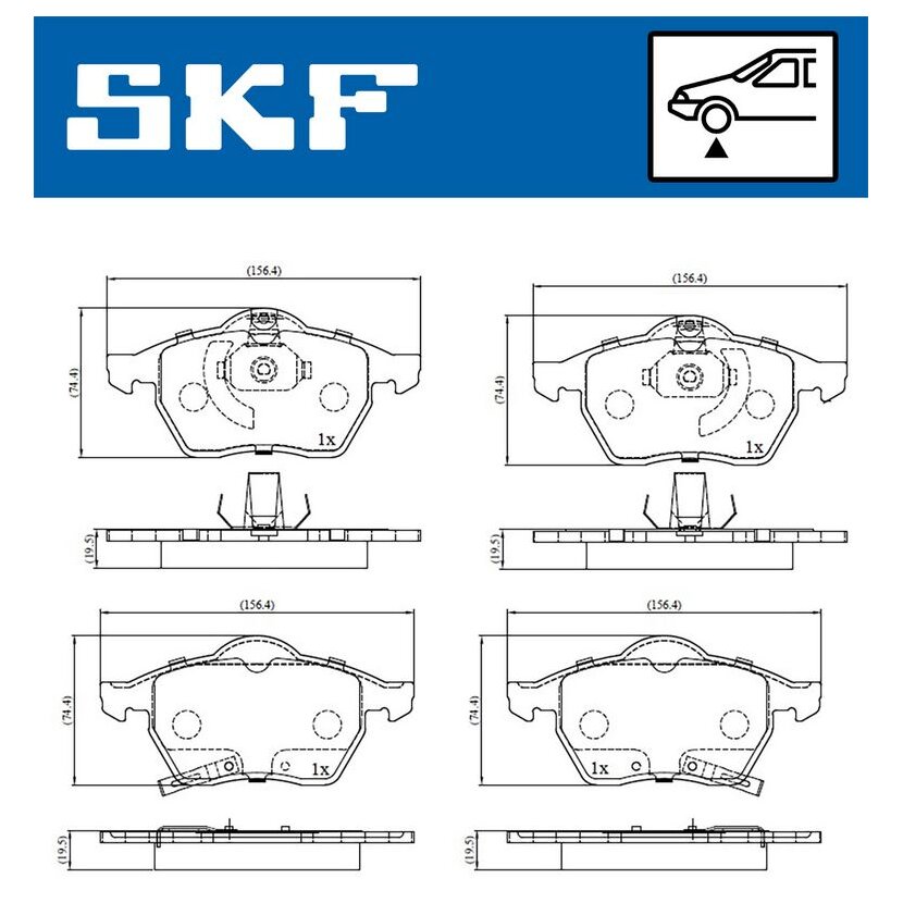 SKF Bremsbelagsatz, Scheibenbremse VKBP 80424 A - VKBP80424A für 1605032