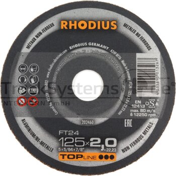 RHODIUS Trennscheibe Freihand-ALU 125x2 0x22 23  - 202460