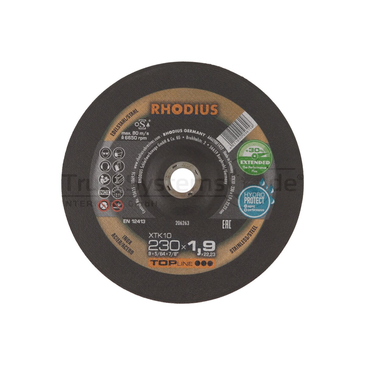 RHODIUS Trennscheibe Extradünne Edelstahl 230x1 9x22 23 mm - 206263