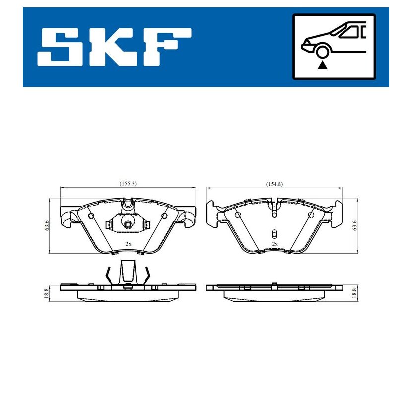 SKF Bremsbelagsatz, Scheibenbremse VKBP 80246 - VKBP80246 für 3411 2449 269