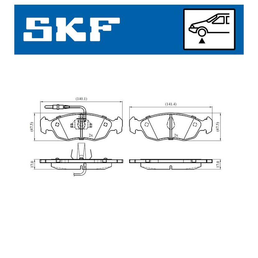 SKF Bremsbelagsatz, Scheibenbremse VKBP 80580 E - VKBP80580E für 4251.03