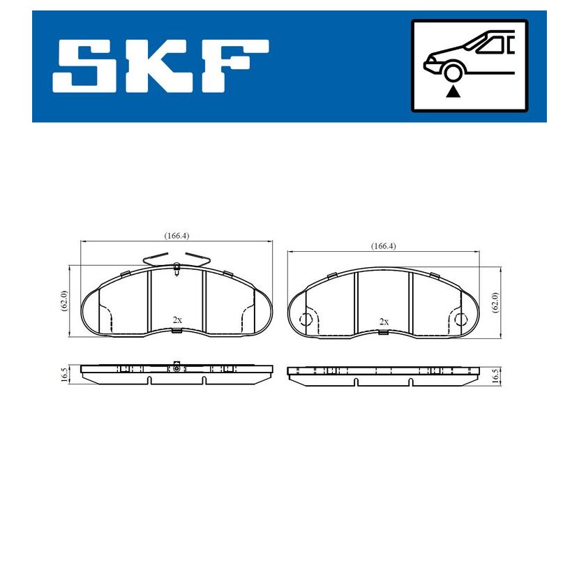 SKF Bremsbelagsatz, Scheibenbremse VKBP 80526 - VKBP80526 für 5001 834 527