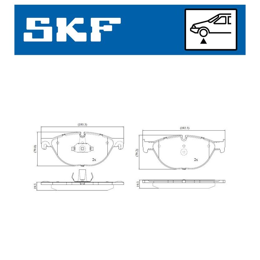 SKF Bremsbelagsatz, Scheibenbremse VKBP 80442 - VKBP80442 für 3411 2449 268