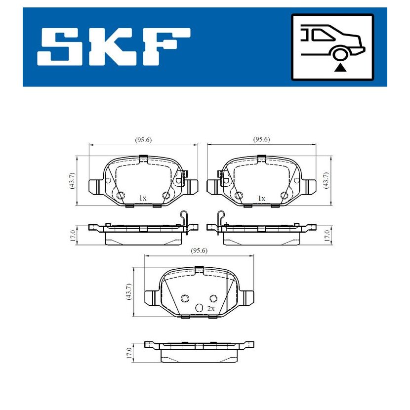 SKF Bremsbelagsatz, Scheibenbremse VKBP 90528 A - VKBP90528A für 77366456