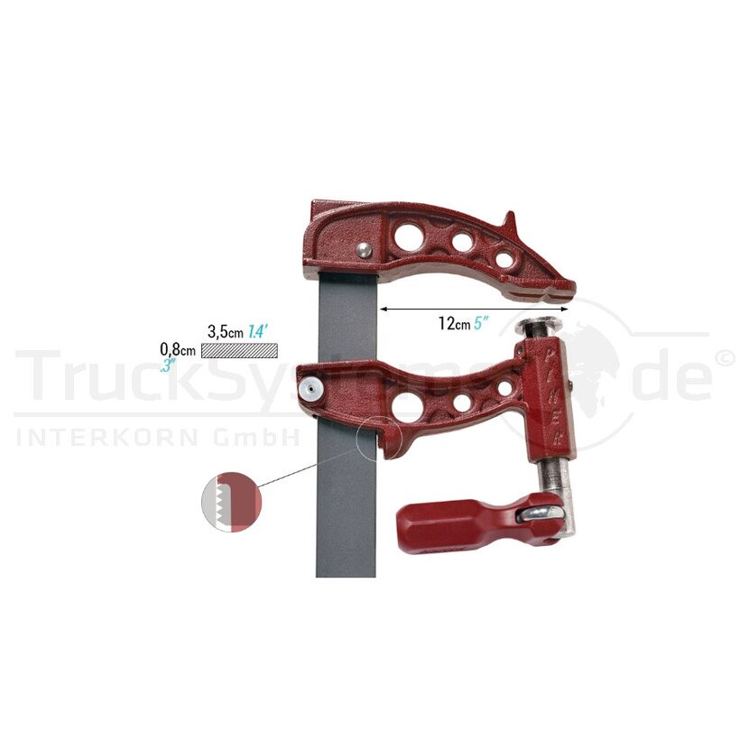 PIHER Hochleistungsschraubzwinge Einhand Maxipress F 600x120mm Nr.: 60060  - 8422473600600