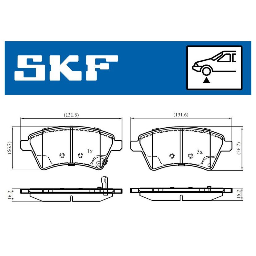 SKF Bremsbelagsatz, Scheibenbremse VKBP 80185 A - VKBP80185A für 71742853