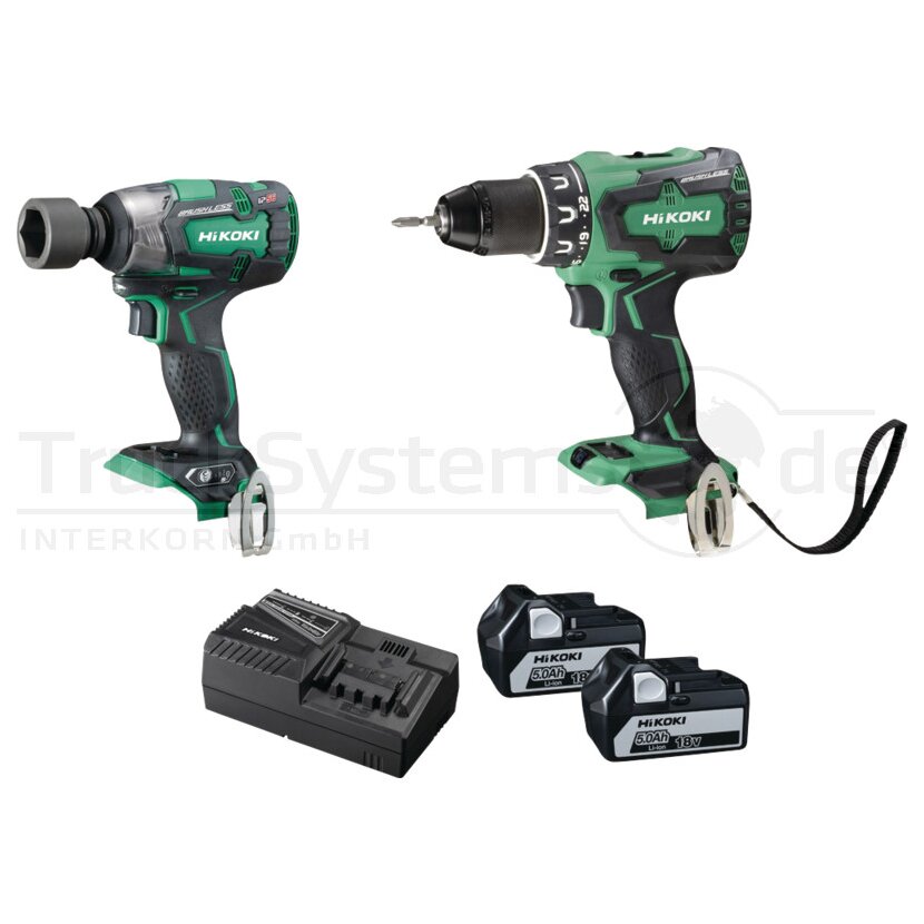 HIKOKI Akku-Combo-Kit Hikoki KC18DPL 18V Ladegerät 2 x 5.0Ah Akkus  - KC18DPLWDZ