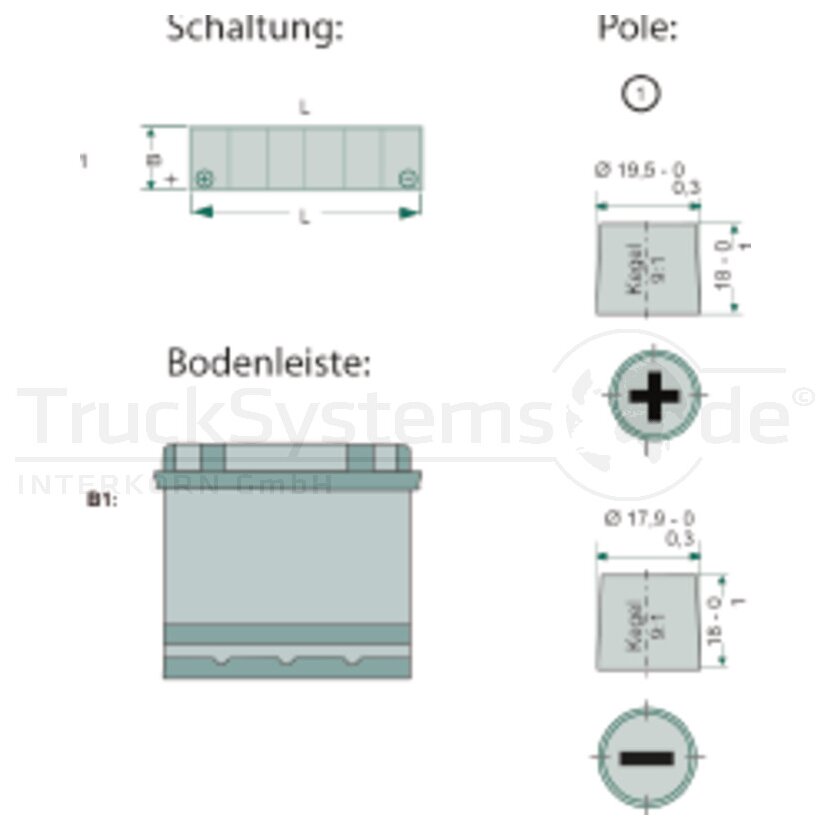 Batterie 12V 45Ah gefuellt - 58554579G