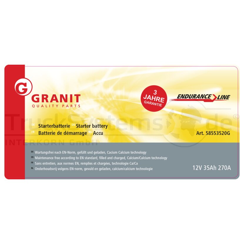 Batterie 12 V 35Ah gefüllt - 58553520G - 4251116603487