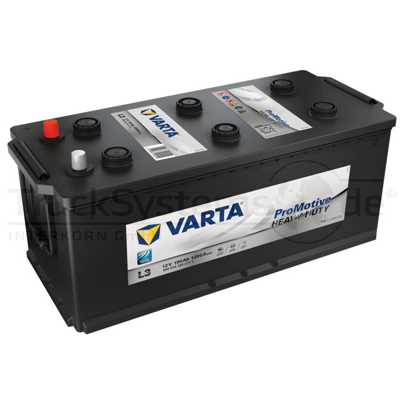 VARTA Starterbatterie PROmotive 12V 190Ah HD 690034120A742 BLACK 1200A - 4016987145555