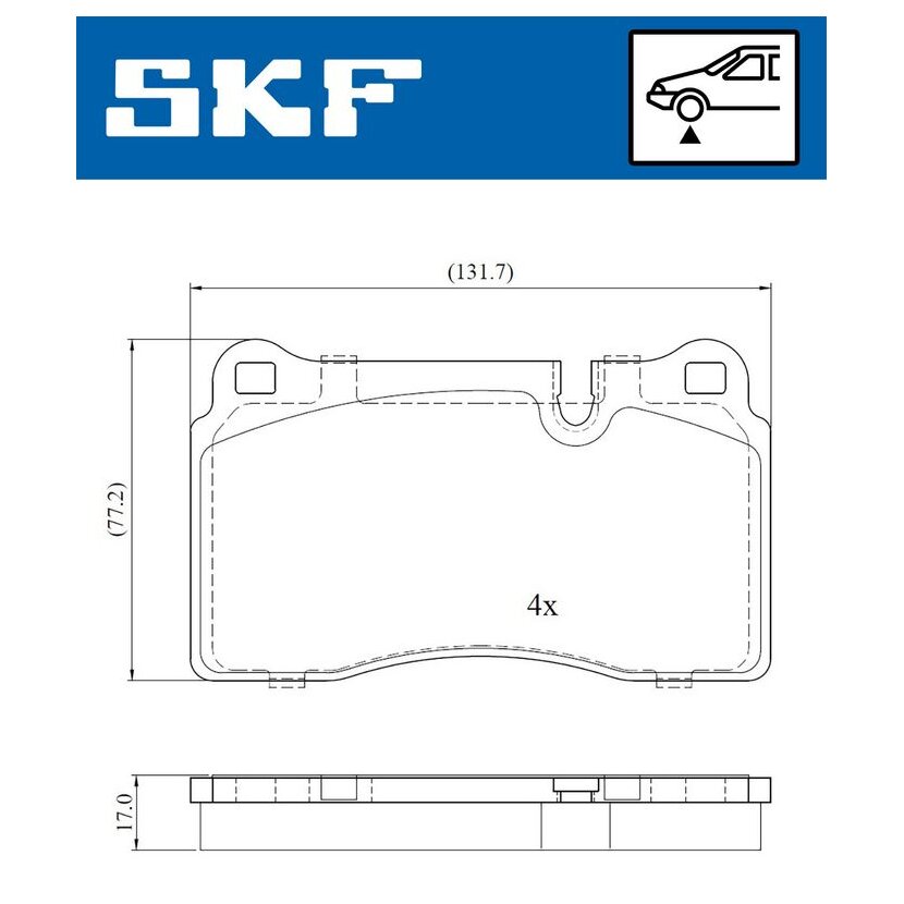 SKF Bremsbelagsatz, Scheibenbremse VKBP 80609 - VKBP80609 für 107856041