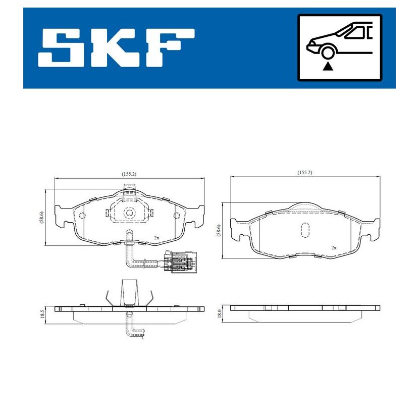SKF Bremsbelagsatz, Scheibenbremse VKBP 80778 E - VKBP80778E für 06827586