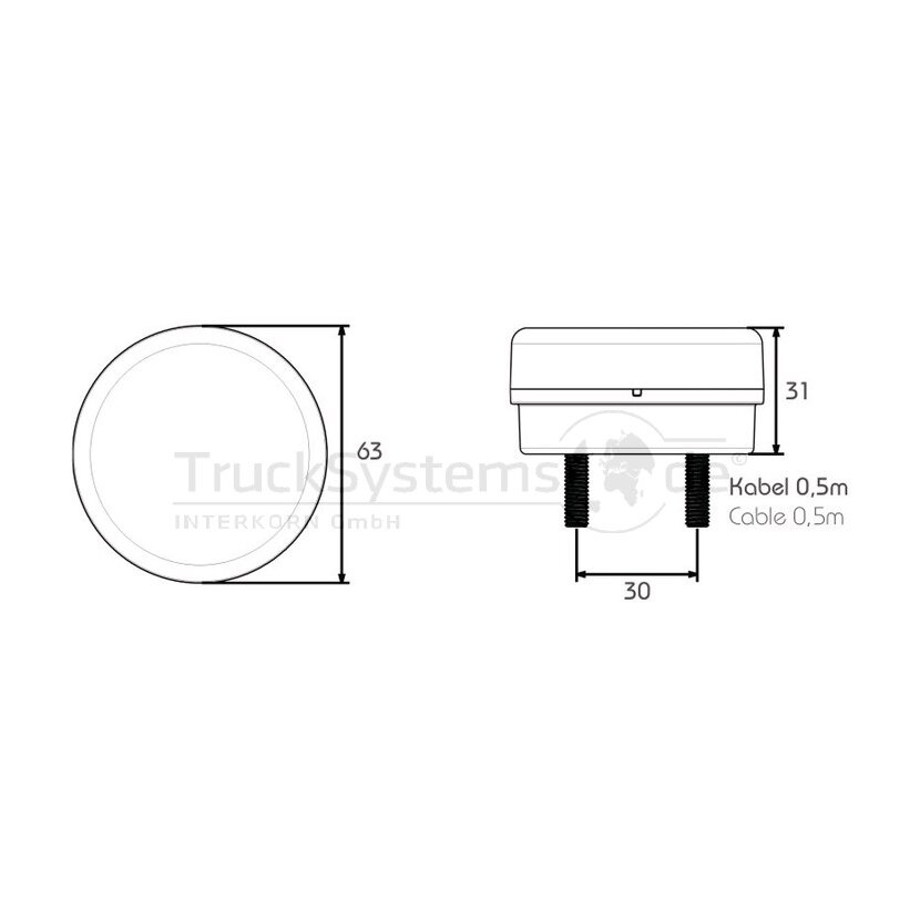 PROPLAST Nebelschlussleuchte D= 63mm 40054022